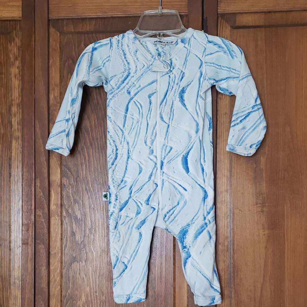 Inchworm Alley Infant Organic Cotton Full Zip One Piece Romper Sz 9-12M